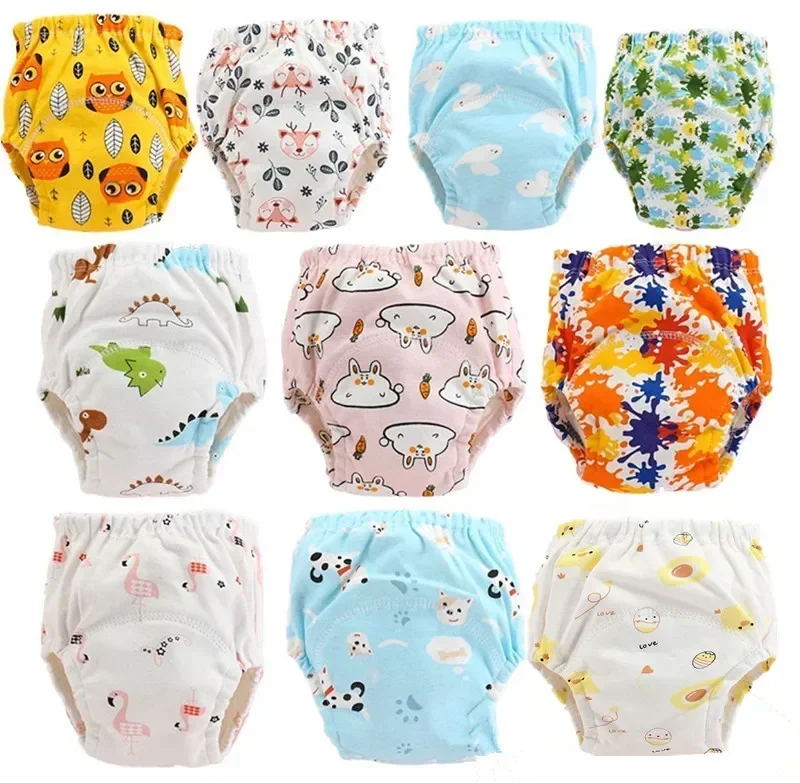 25pc/Lot Baby Cotton Training Pants Panties Waterproof Cloth Diapers Reusable Toolder Nappies Diaper Baby Underwear