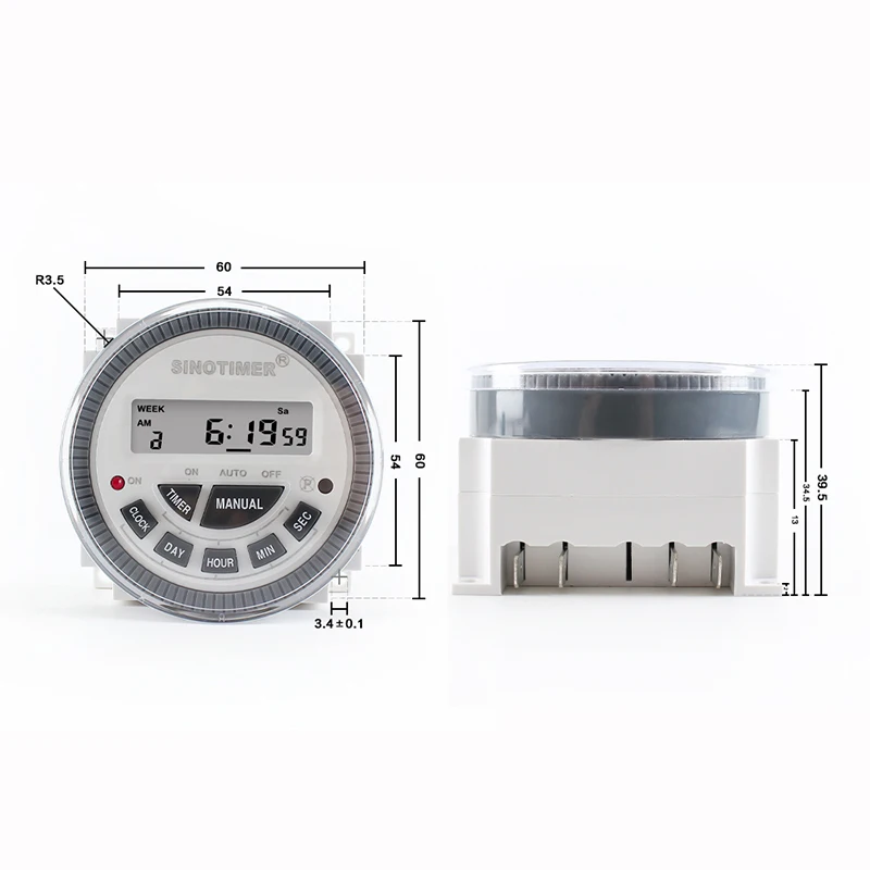 Relé de tempo de intervalo de 1 segundo, 220v, 7 dias, interruptor temporizador digital programável com tampa, bateria removível de 10a, 28 grupos