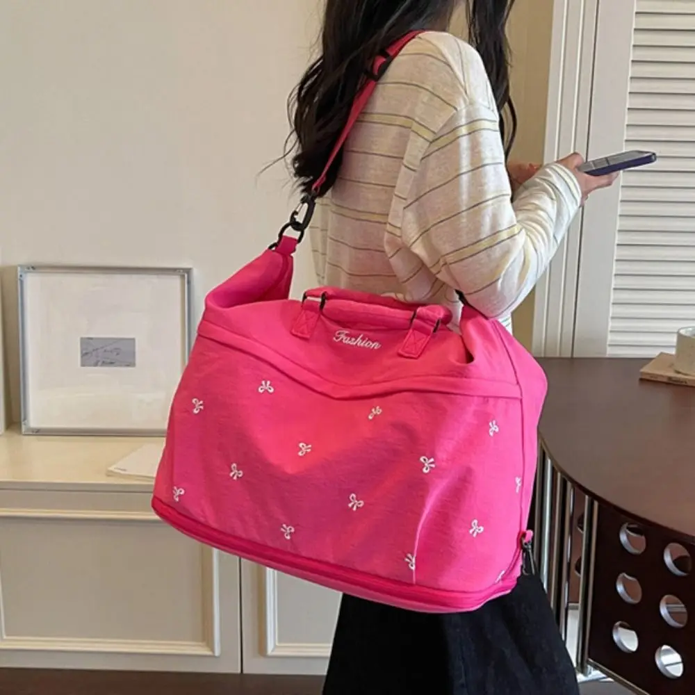 Large Capacity Travel Luggage Bag Waterproof INS Clothing Storage Bag Extensible Wear Resistant Fitness Crossbody Bag