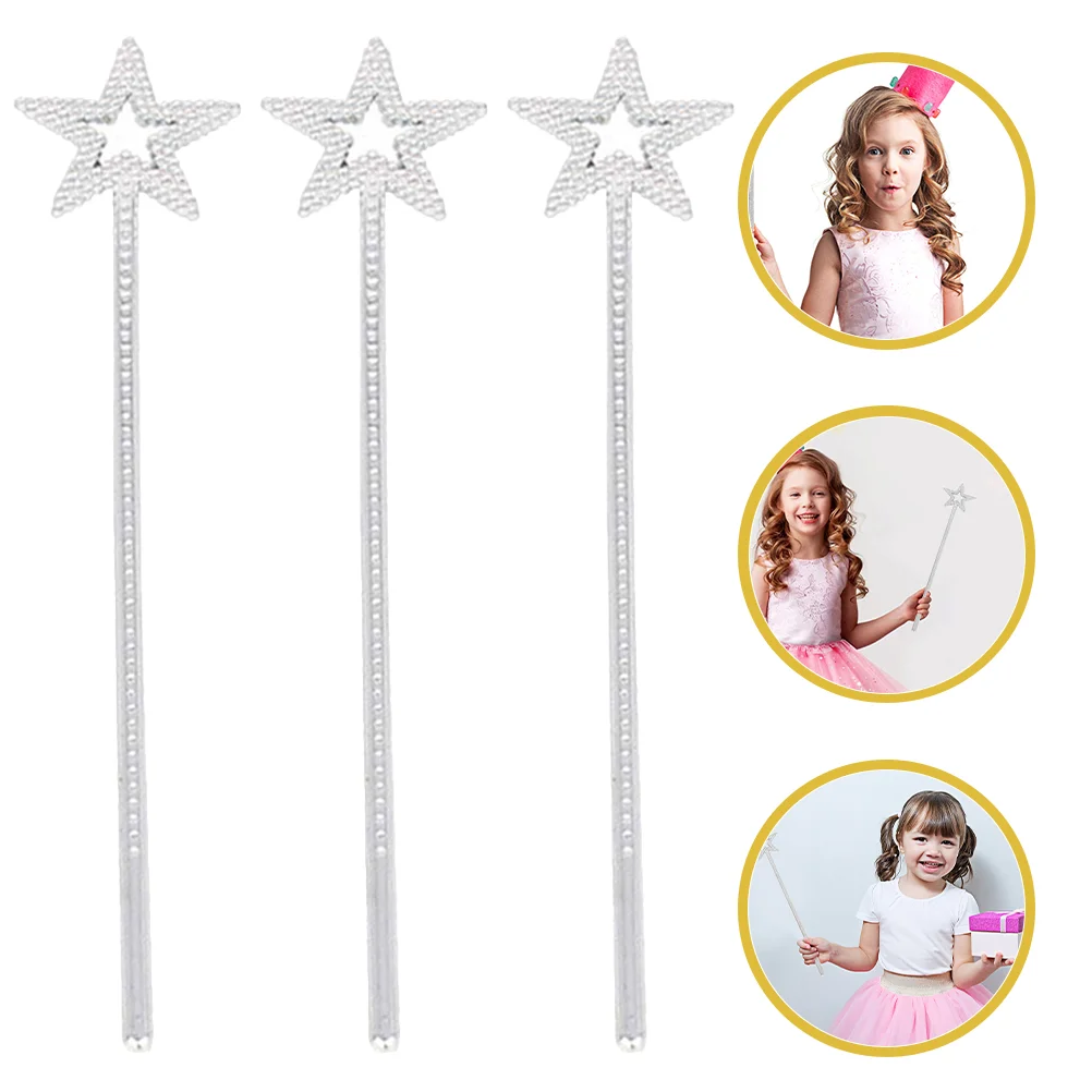 3 Pcs Star Fairy Wands Sticks Angel Kids Clothes Costume Props Clothing for Girls Child