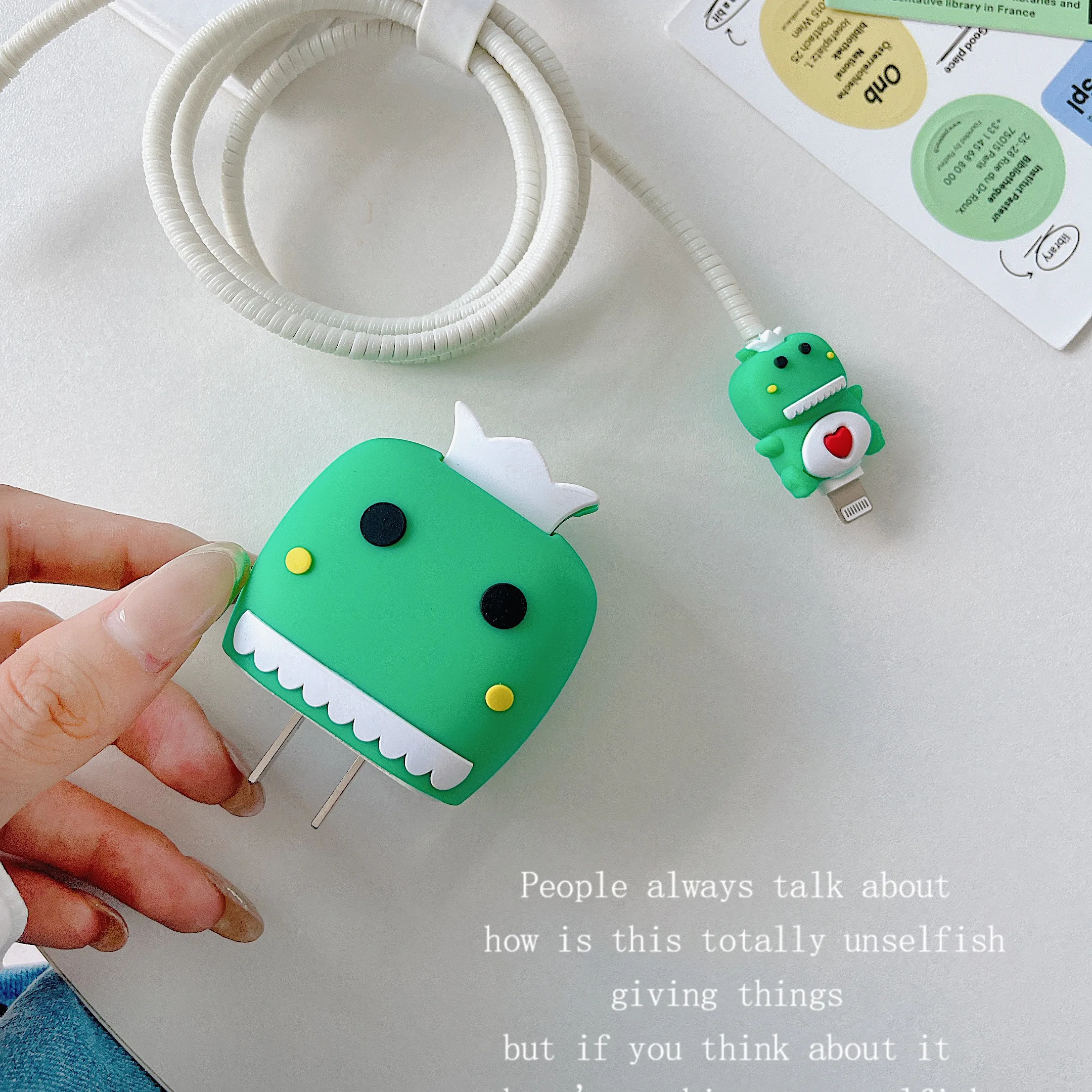 Cartoon Cute  Love Dragon Soft Silicone Charger   Protective  Case For IPhone 11 12 13 14 15 18/20W Charge Protection Cover