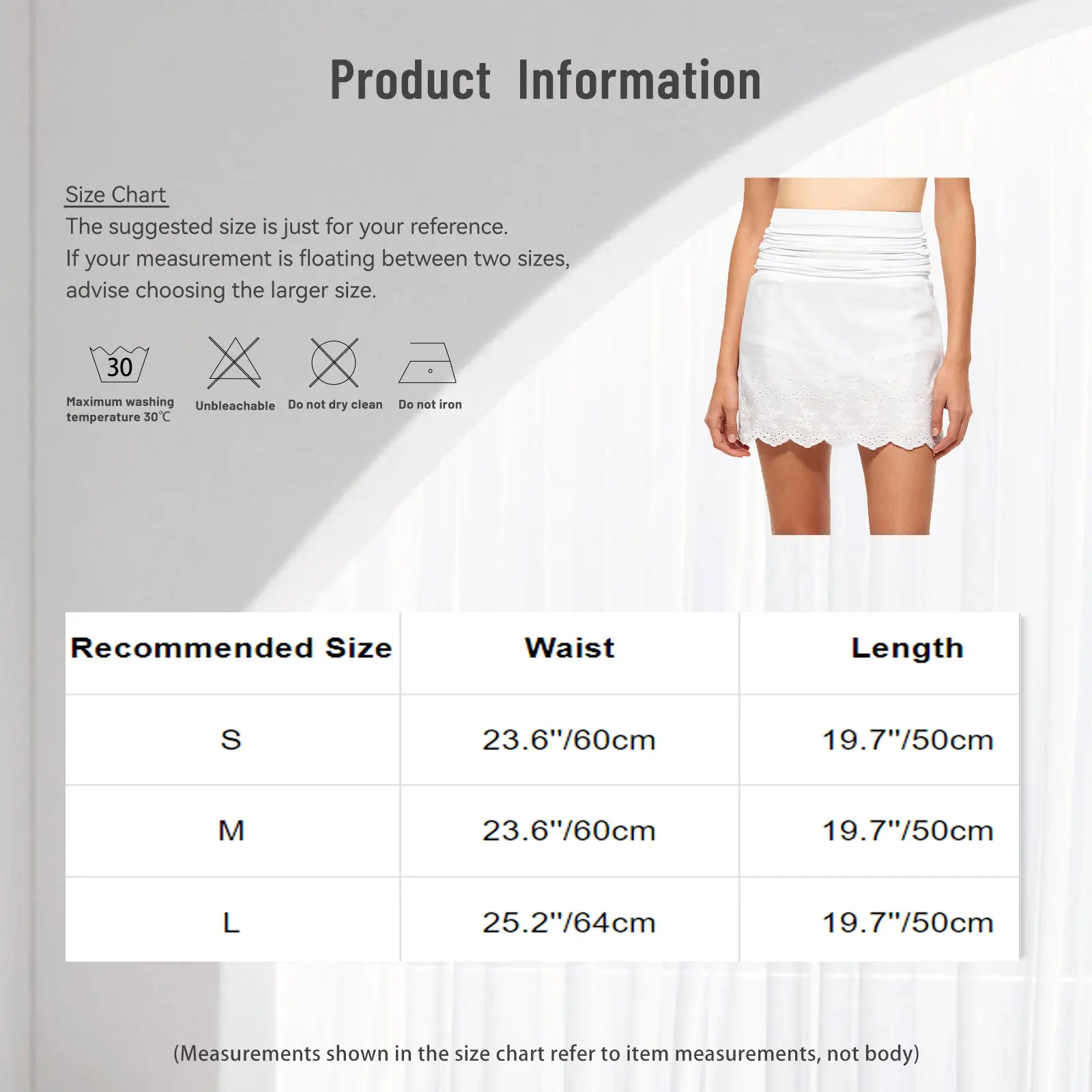 Minigonna da donna con finiture ricamate che abbraccia l'anca, vita increspata, orlo arricciato, pantaloncini incorporati, gonna stile culotte, costume Y2K