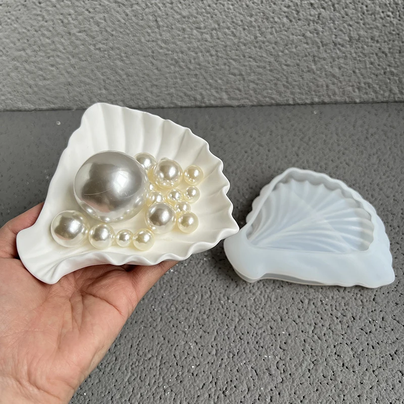 Shell Trinkets Storage Dish Silicone Mold Conch Candle Vessel Cement Mold Starfish Plaster Tray Soap Dish Epoxy Resin Clay Mold