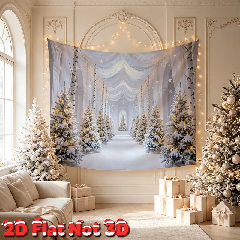 VIKAMA Winter Holy Night Tapestry, Nativity Star Shepherd, Christmas Religious Wall Hanging Decor for Living Room Home