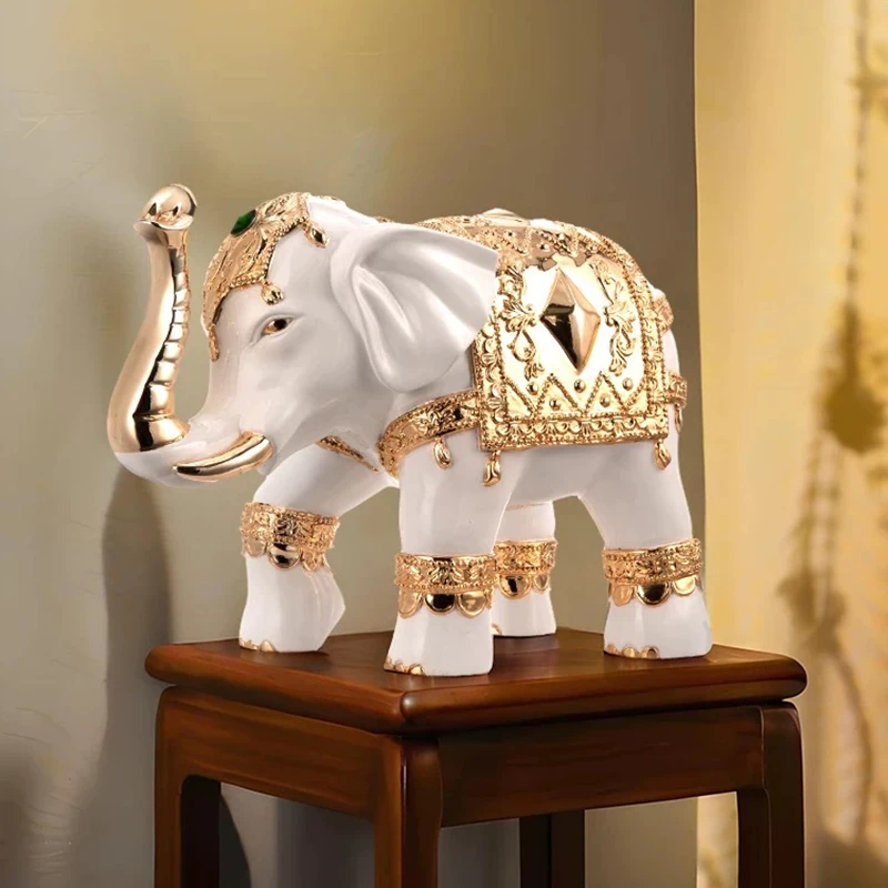 

Lucky Elephant Sculpture Ornament,Luxury Artworks Desktop Decoration,Home Crafts,Nordic Decor,Animal Statues,Soft Outfit Gifts
