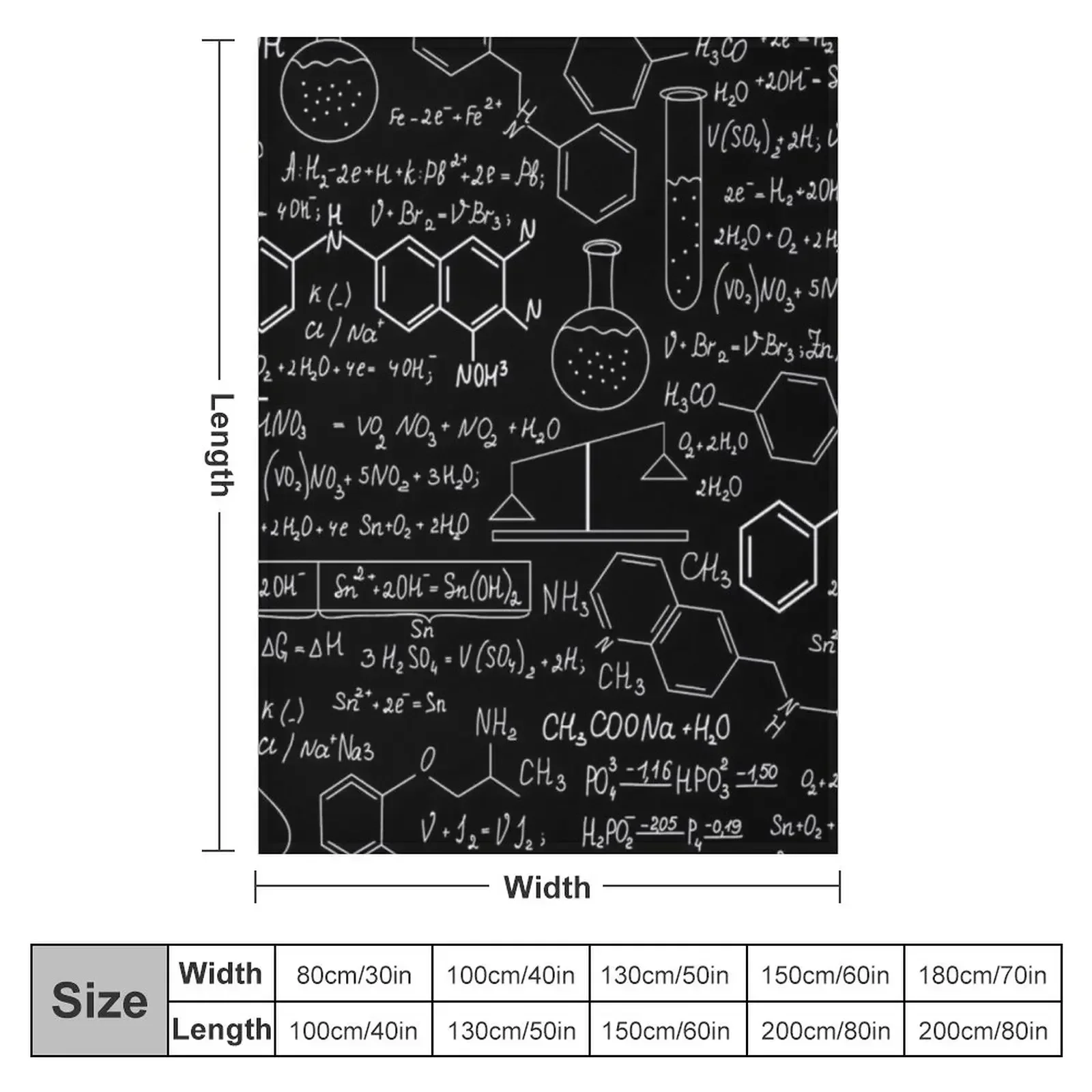 Chemistry Throw Blanket Soft Plaid Decoratives Multi-Purpose Blankets For Baby Moving Tourist Blankets