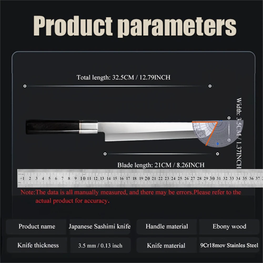 High Carbon Japanese Kitchen Knife Sushi Sashimi Knife Salmon Knife Meat Cleaver Cutting Knife Kitchen Tools Cooking Tool view 2