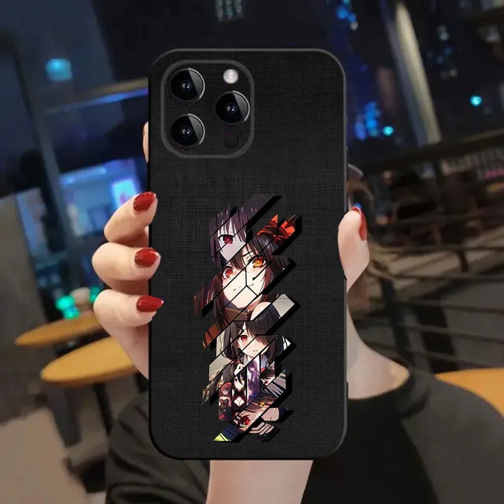 Date a live Tokisaki Kurumi   Phone Case For Apple iPhone 15,14,13,12,11,XS,XR,X,8,7,Pro,Max,Plus,mini Silicone Black Cover