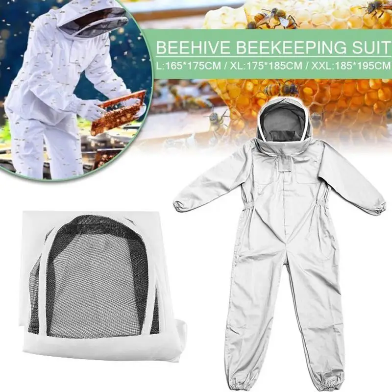 Full Body Beekeeping Clothing Professional Beekeepers Bee Protection Beekeeping Suit Saft Veil Hat Dress All Body Equipment