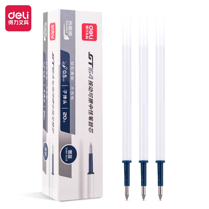 

Deli GT164 Erasable Refill 0.5mm Click Bullet Head Neutral Pen Refill Office Stationery Learning Supplies