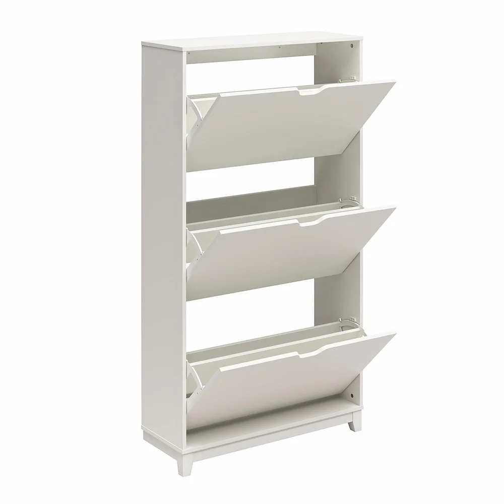 3-Tier Shoe Storage Cabinet Wall Mountable Organizer Durable Powder-Coated Metal Space Saving Entryway Bedroom Shoe Rack
