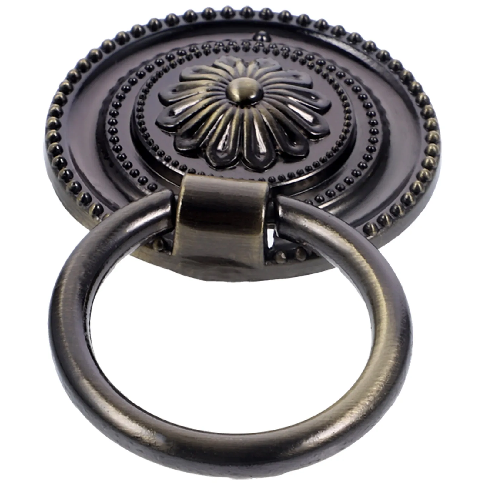 

1pc Round Single-hole Cabinet Handle Retro Pull Ring Drawer Knob Door Pulls Durable Easy Install Hardware Retro Style