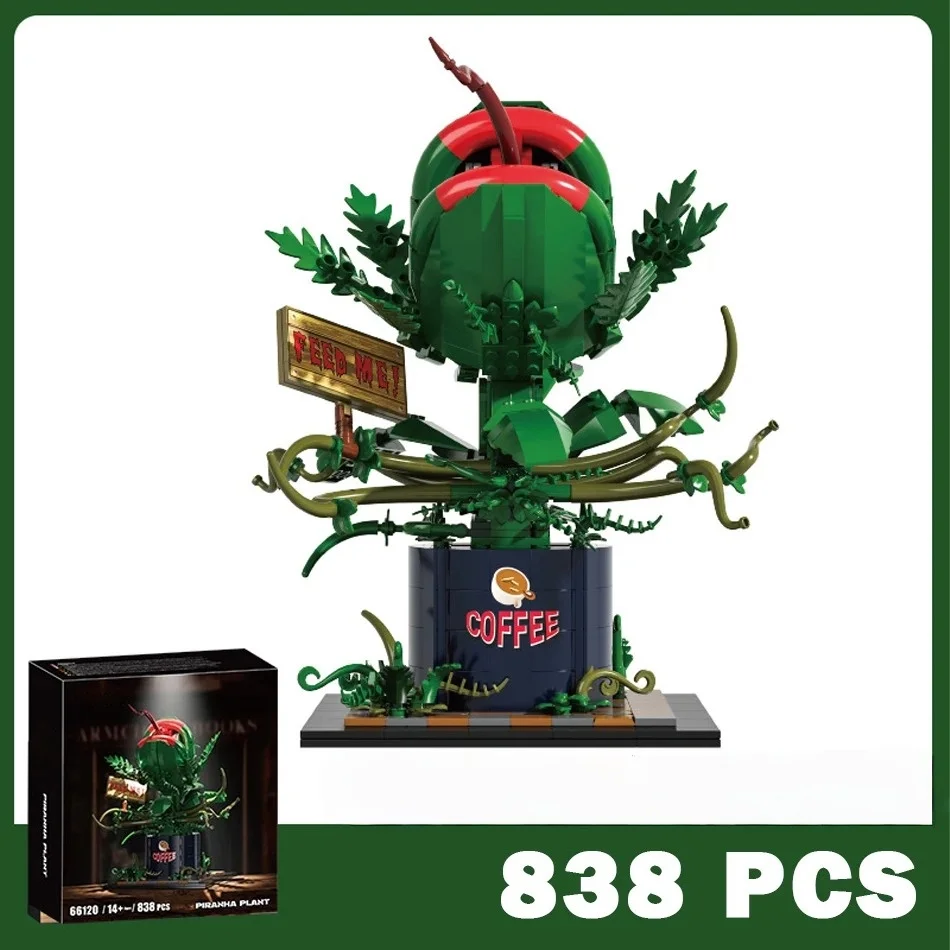 

Новый конструктор «Растение-пиранья»: Декоративная модель цветка-хоррор в горшке, 838 деталей. Игрушка-конструктор для детей и взрослых, подарок.