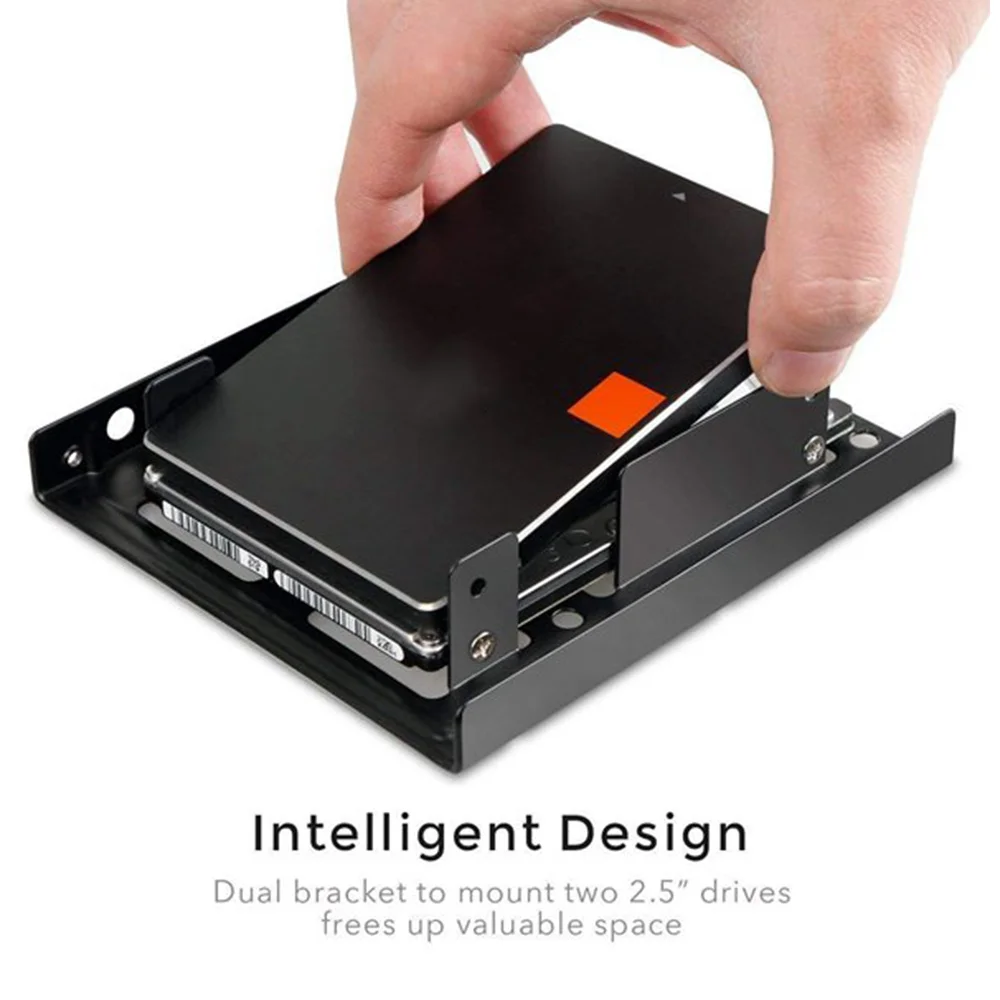 New Double Layer SSD Metal Frame 2.5 To 3.5 Internal Mounting Computer SSD Hard Drive Dual Desktop Converter Adapter Bracket