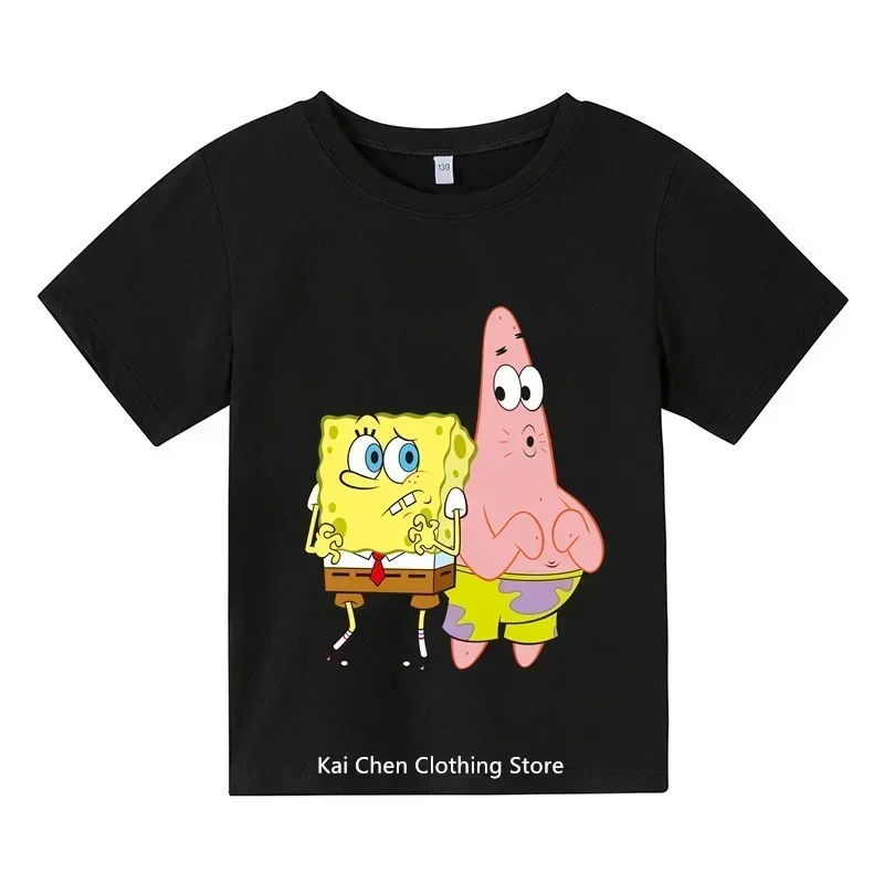 Kawaii Anime Spongebobed Squarepants Patrick Star Squidward Tentacles Armor Abs Krabs Clothes Cartoon Cute Short Sleeve T-Shirt