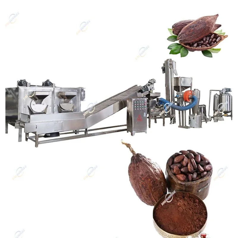 Paste Equipment Plant, Liquor Mass Making Production Line, Alkalized Powder Cocoa Bean Processing Machine