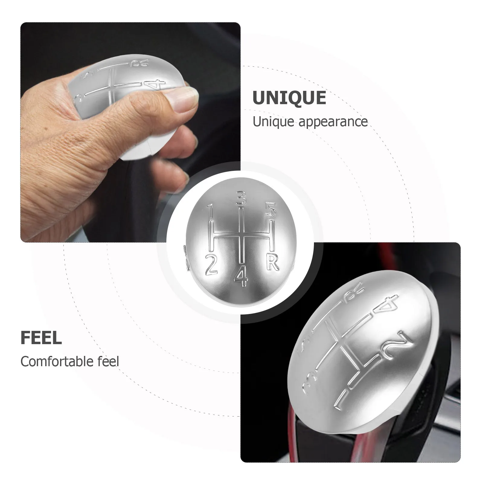 

Car Gear Shift Knob Cap Manual 5- Lever Replacement Durable Auto Transmission Shift Knob Cap Car Accessories