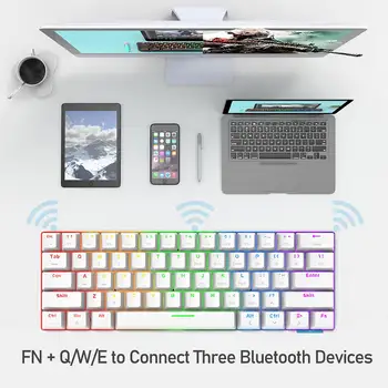 AJAZZ AK680 Herní mechanická klávesnice ABS Keycap 68 kláves Kabelová bezdrátová Bluetooth klávesnice Hot Swap Vlastní těsnění pro PC Laptop 8 nejlepší prodej Bezdrátová Bluetooth klávesnice - №7