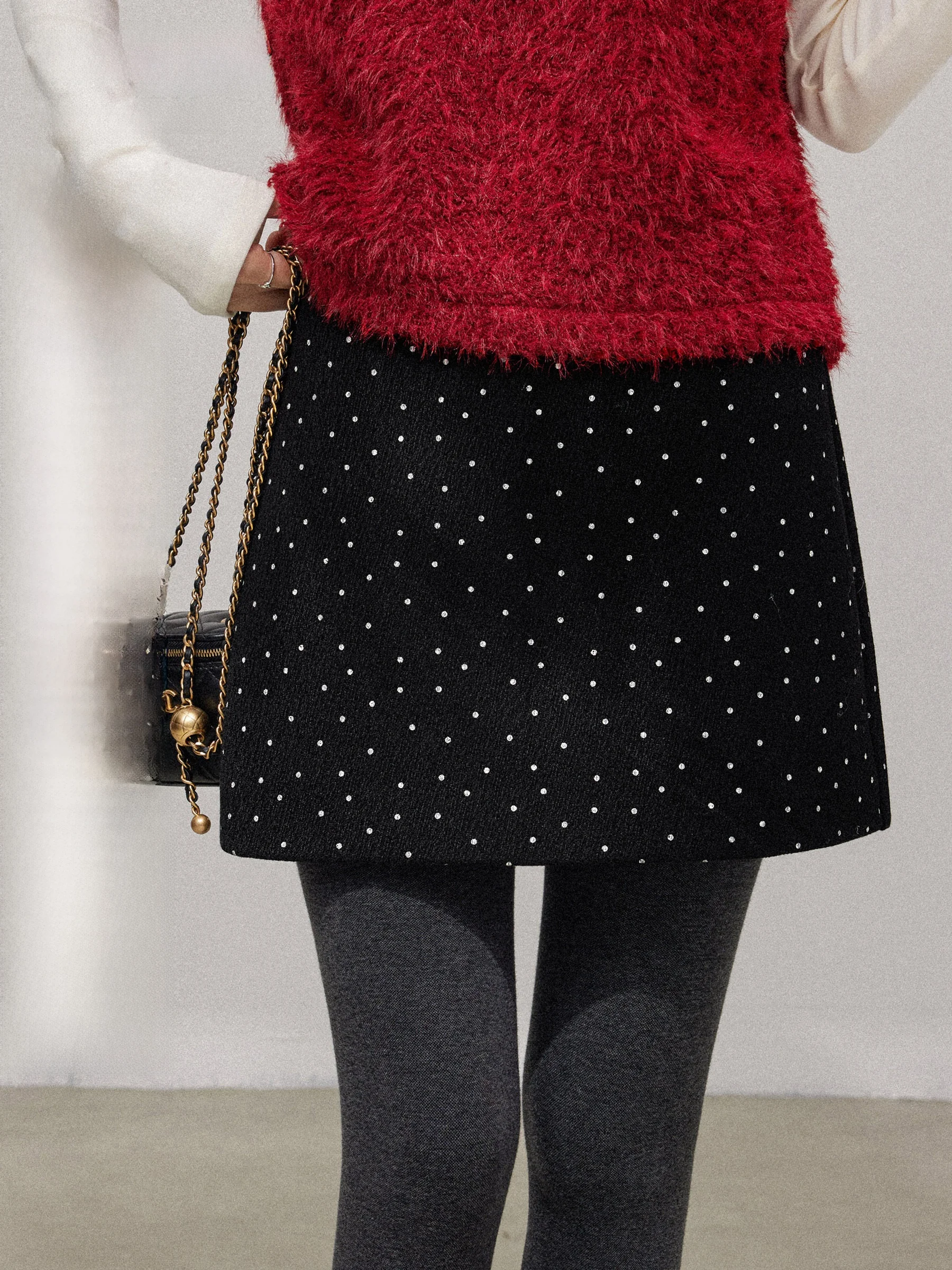 

Облегающая юбка-миди с запахом в горошек для женщин, прямая юбка трапециевидной формы с высокой талией, повседневная, устойчивая к деформации