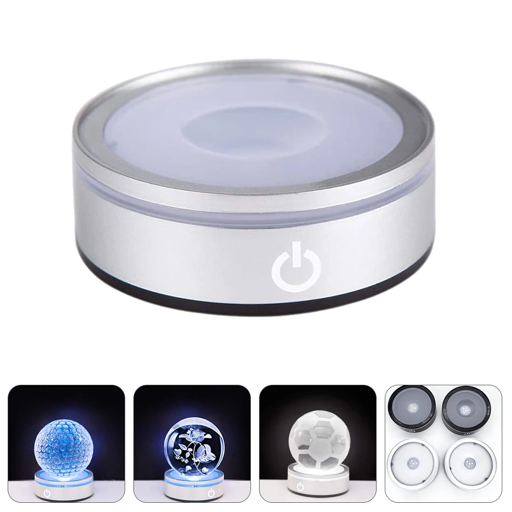 

Touch Sensing Holder Silver Led Light Stand Desk Lamps Control Mirror Round Shape Night Lamp Base Lamp Base Durable