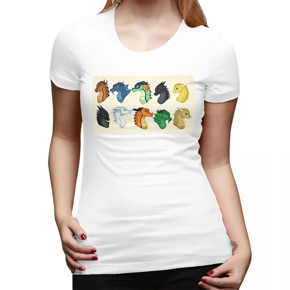 

Женская футболка Head Dragons-Wings Of Fire, уличная футболка с круглым вырезом, женская летняя одежда с короткими рукавами, топы