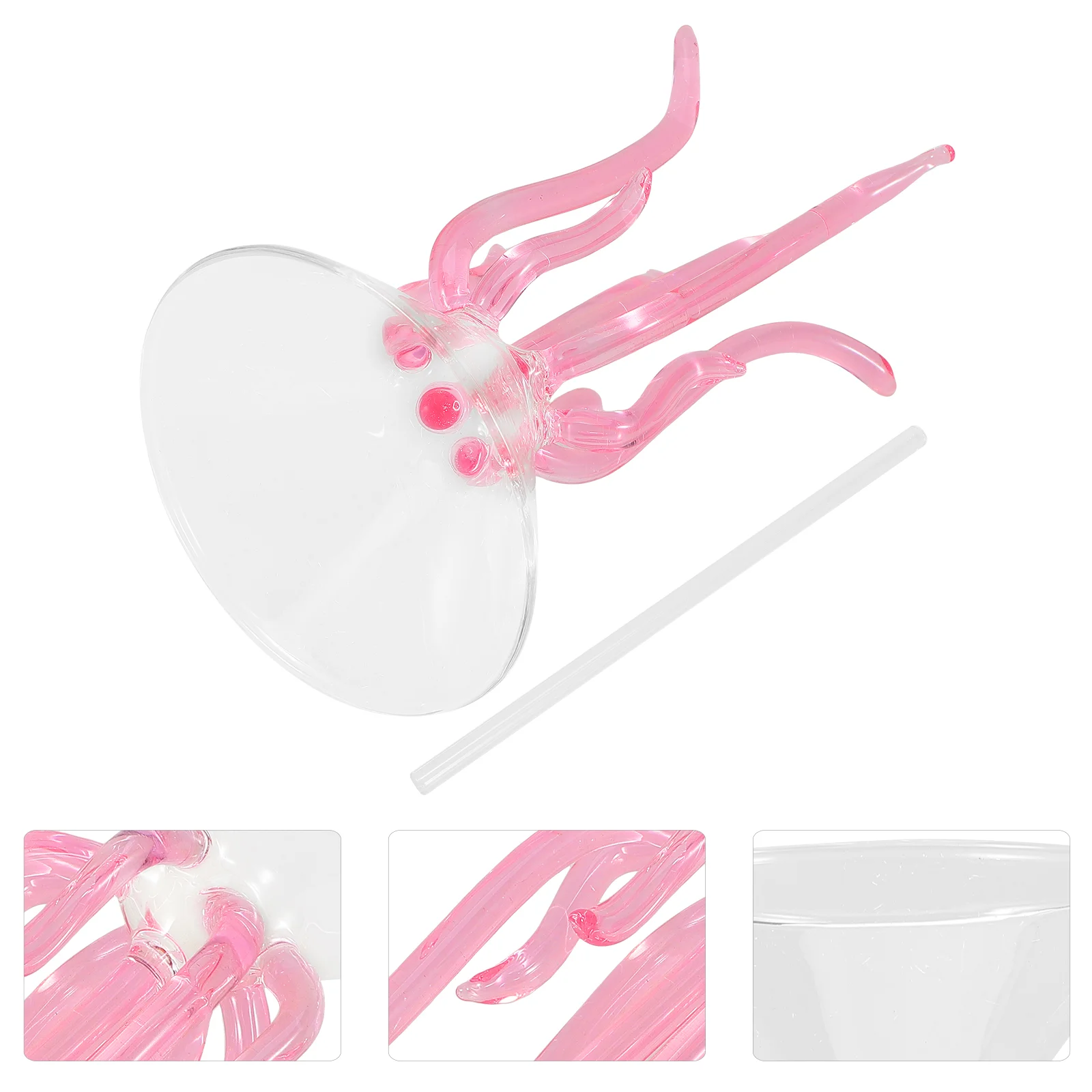 

Creative Octopus Glass 9CM Diameter 12CM Height Cocktail Goblet Beverage Cup Cups With Straw Kitchen Bar Party