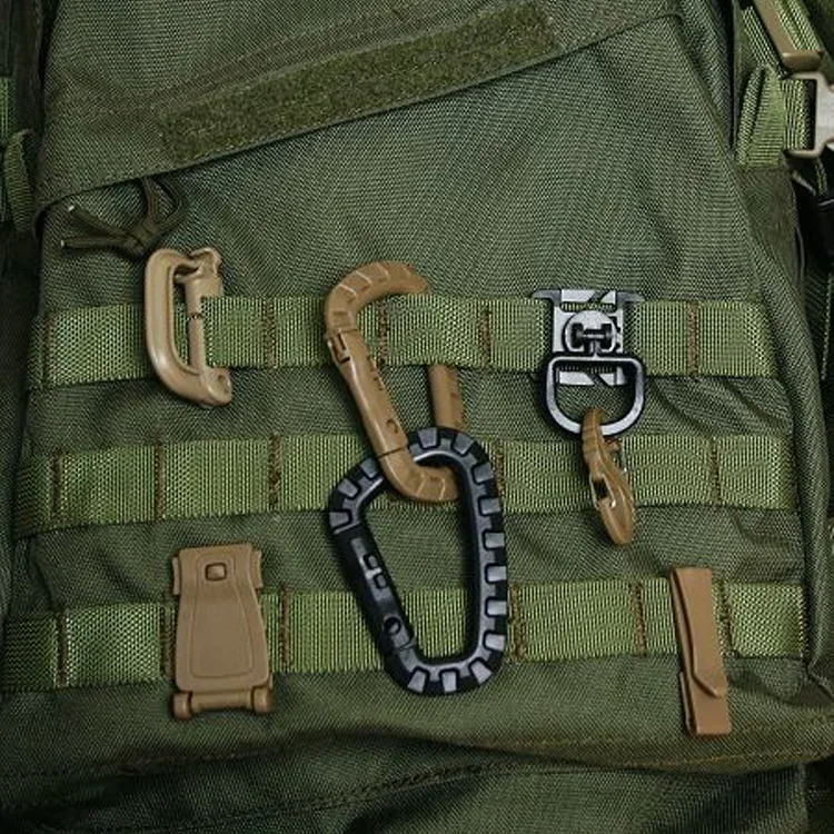 Taktischer D-Ring Grimlock Karabiner Clip MOLLE Gurtbandbefestigung Schnelles Riegelsystem für Militärweste/Rucksäcke/Beutel/Tasche/Gürtel – Detail 4