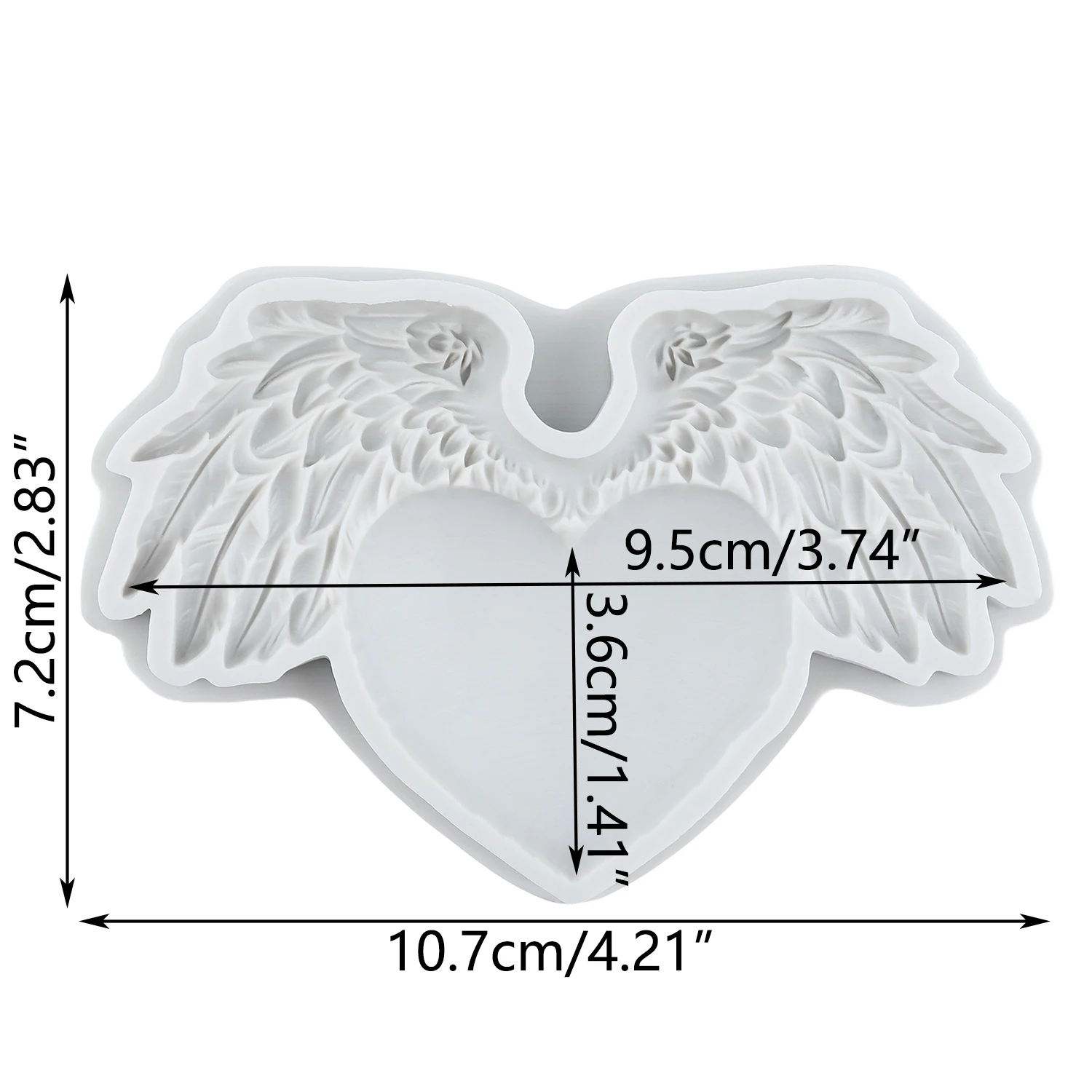 Heart Wings Silicone Mold Angel Wing Fondant Cake Decorating Tools Cupcake Topper Candy Sugar Craft Gum Paste Polymer Clay