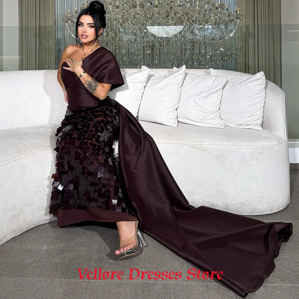 Luxury Satin Mermaid Evening Dress Graceful Panel Train Customized Prom Dresses Delicate Sequined Special Occasion Gowns image 5