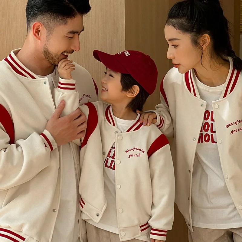 

Winter Jacket for The Whole Family Warm Thick Coat Fashion Korean Father Mother and Daughter Son Children Long Sleeve Outerwear