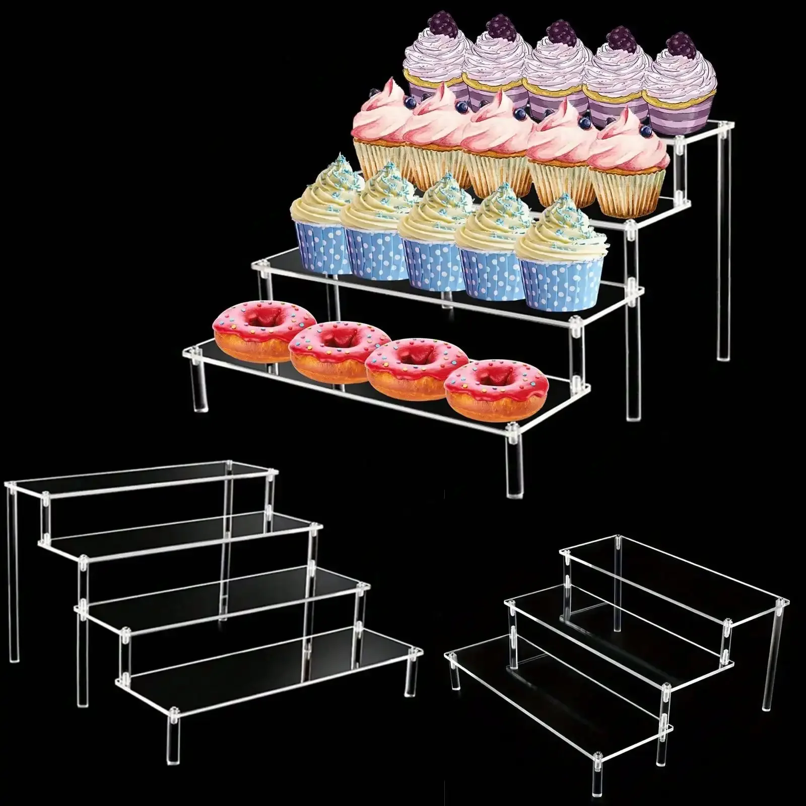 1/2/3/4Tier Cupcake Display Stand Decoration Stand Shelf Risers Cake Dessert Shelves for Party Dessert Plate Cake Stands