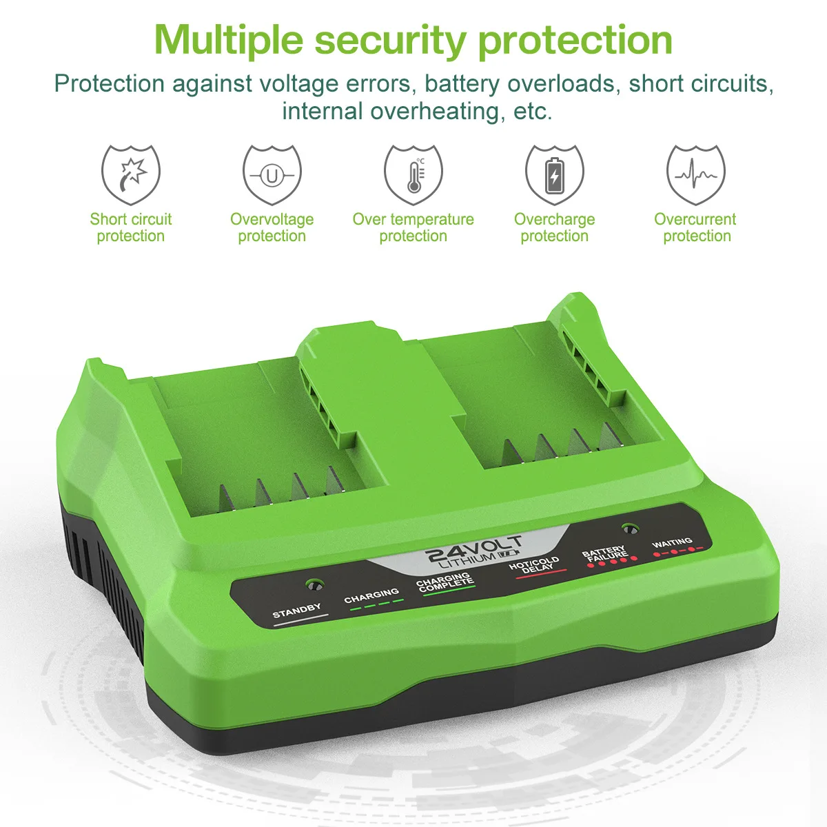 For Greenworks 24V li-ion battery Charger double charging port charger for Greenworks 24V Li-ion battery High quality newest