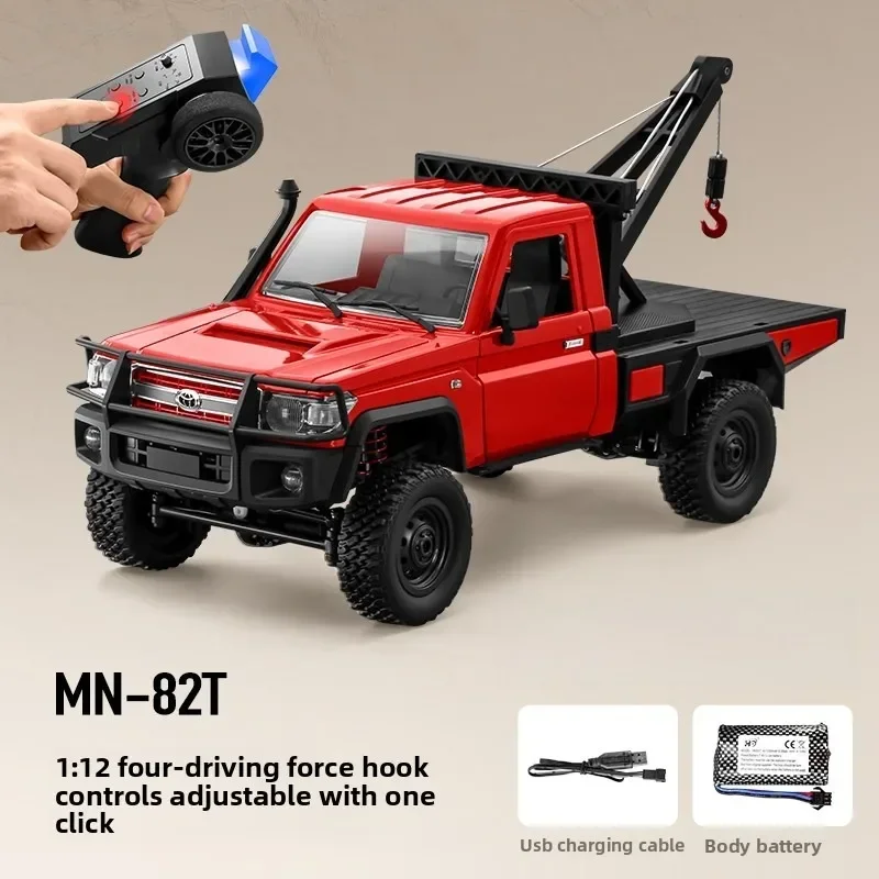 MN82T RC Car 1/12 4WD Simulation Professional Climbing Rescue Vehicle 2.4G Electric Remote Control Crane Car Toy Gift LC79