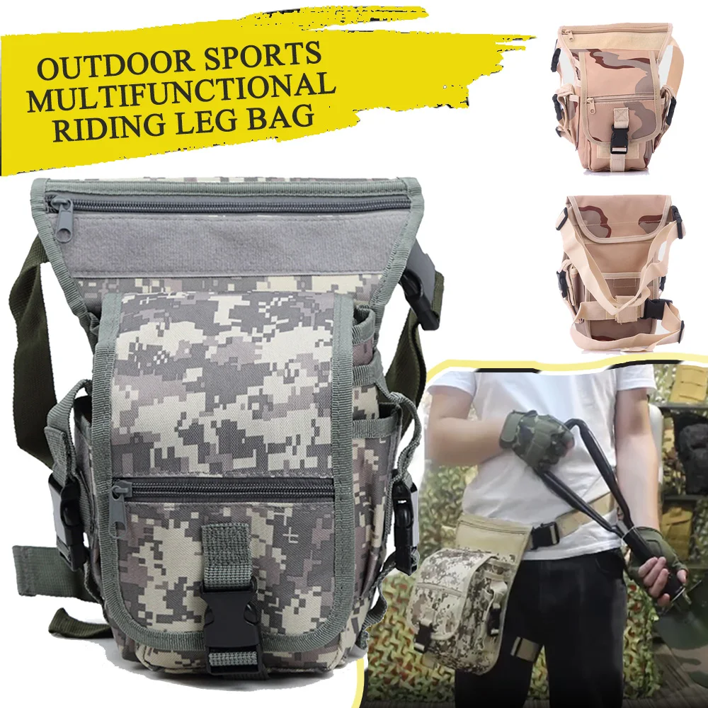 

Men's Tactical Drop Leg Bag Molle Adjustable Thigh Belt Hiking Camping Bag Waterproof Motorcycle Riding Hunting Tool Waist Pack