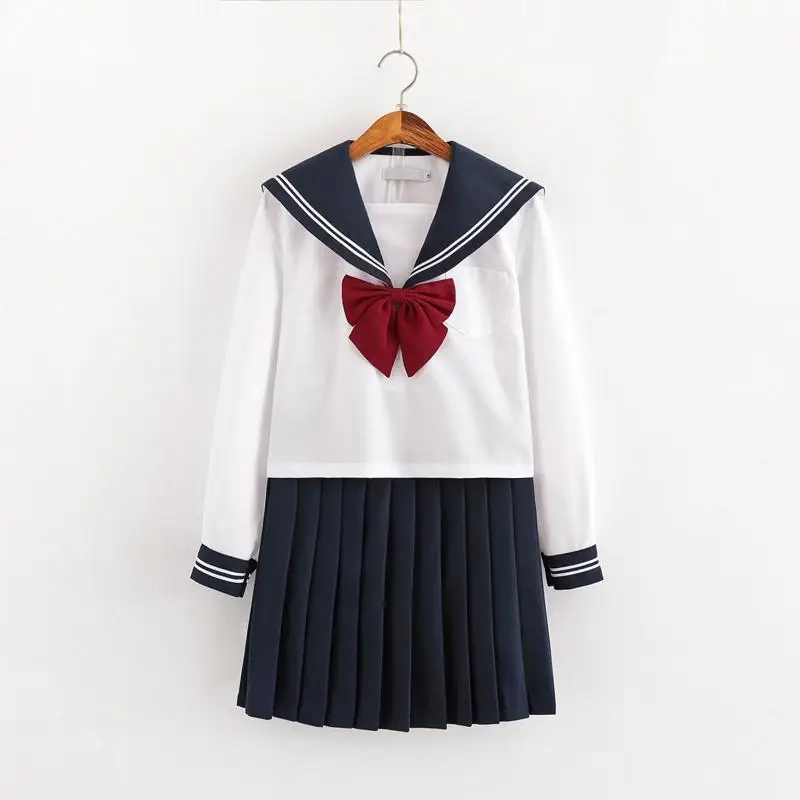 Japanese School Uniform Skirt Sailor Outfit Costumes JK Uniform Suit Girls Pleated Skirt Anime Cosplay Schoolgirl Uniform Tops