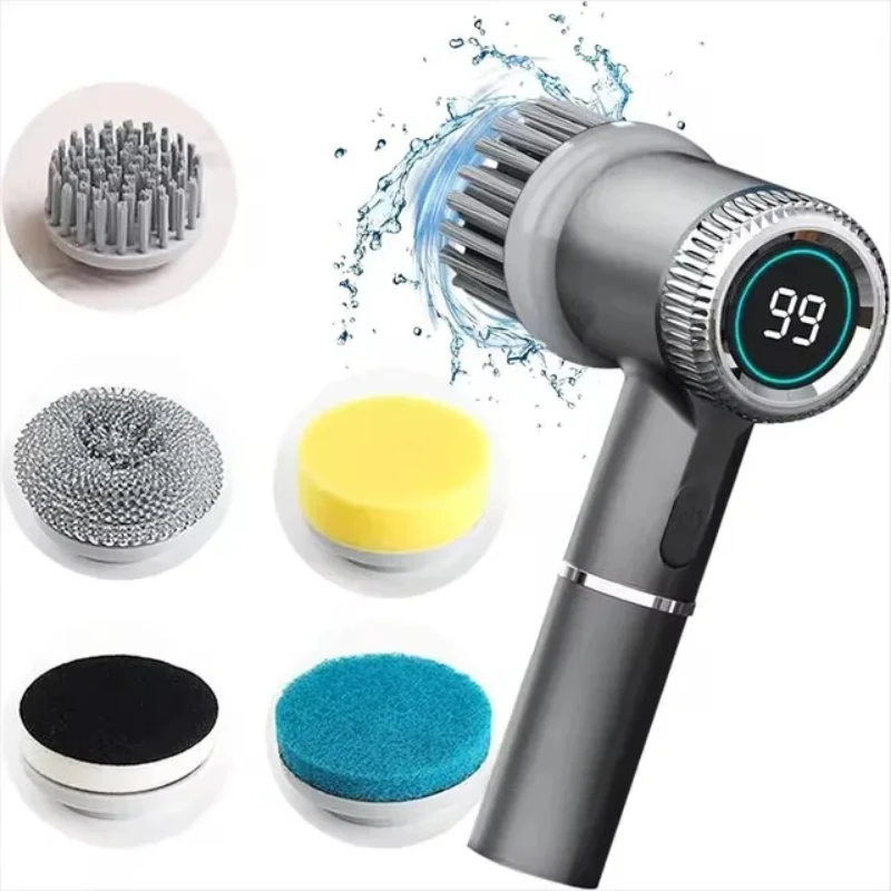 Electric Spin Scrubber Cordless, Full-Body IPX7 Waterproof Bathroom Scrubbe with Power Display, 3 Speeds & Max 2400RPM