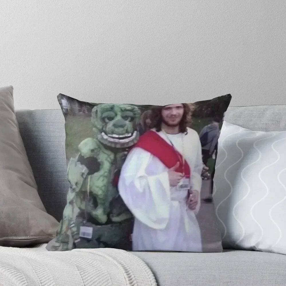 Springtrap and Jesus Throw Pillow Cusions Cover pillow cover luxury Cushions Home Decor pillow