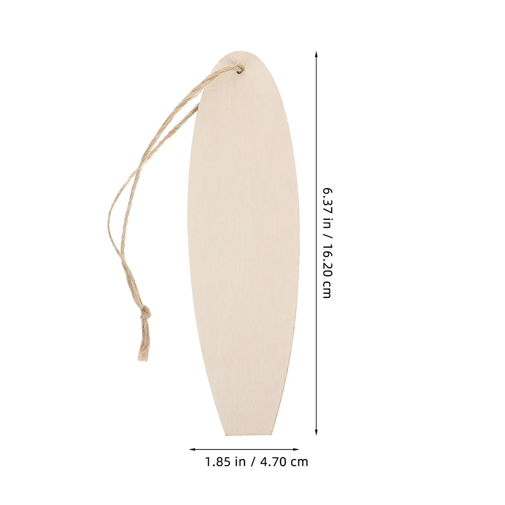 20Pcs Wooden Surfboard Hanging Ornaments DIY Beach Theme Decorations Coastal Unfinished Surfboard Cutouts for Farmhouse Home