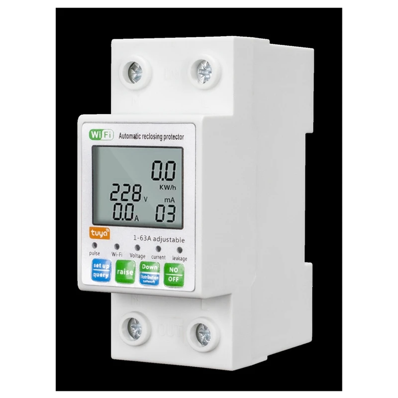 N11R--Manual-Automatic-Smart-Zigbee-Switch-Remote-Control-Reclosing-63A-Smart-Circuit-Breaker-Wifi-Digital-Display-Earth-Leak