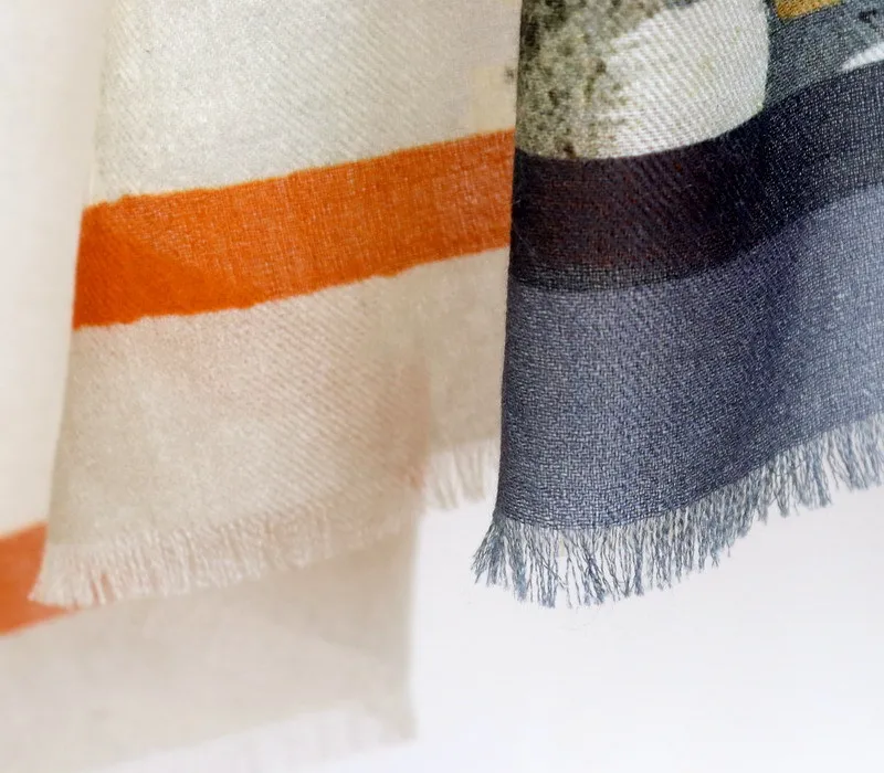 Winsleter-Women 100%Wool Elegant Long Scarf, 200*100CM Print, Mom Gift Vintage Skin-friendly Thin Scarves, 2026 Autumn A67575CC