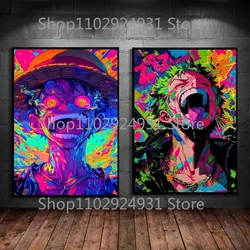 One Piece Zoro Luffy Queen Poster Cartoon Home Decor HD Print Canvas Painting Classic Hot Blooded Anime Wall Art Picture