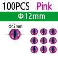 100pcs Pink 12mm