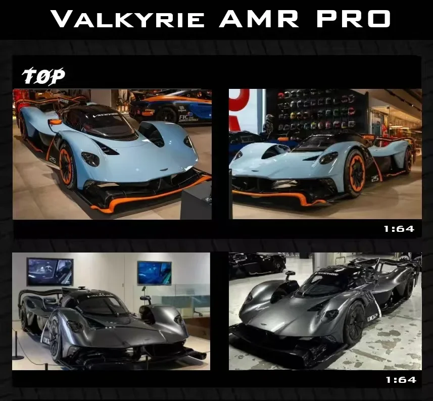 **Pre-order **TOP 1:64 Valkyrie AMR Aston Martin PRO Gray/Blue Diecast Model Car