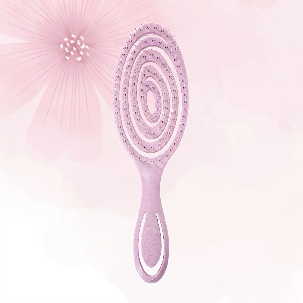 ソフトナイロン毛スパイラルヘアブラシ - ウェーブヘアとストレートヘア用のベントブラシ、ウェット＆ドライ両用、ヘアブラシ