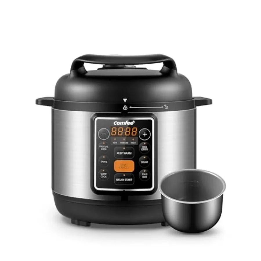 

7-in-1 Small Electric Pressure Cooker with Natural Ceramic Coated Non-Stick Pot 3 Quarts Multi Cooking Steaming Sauteing Sous V