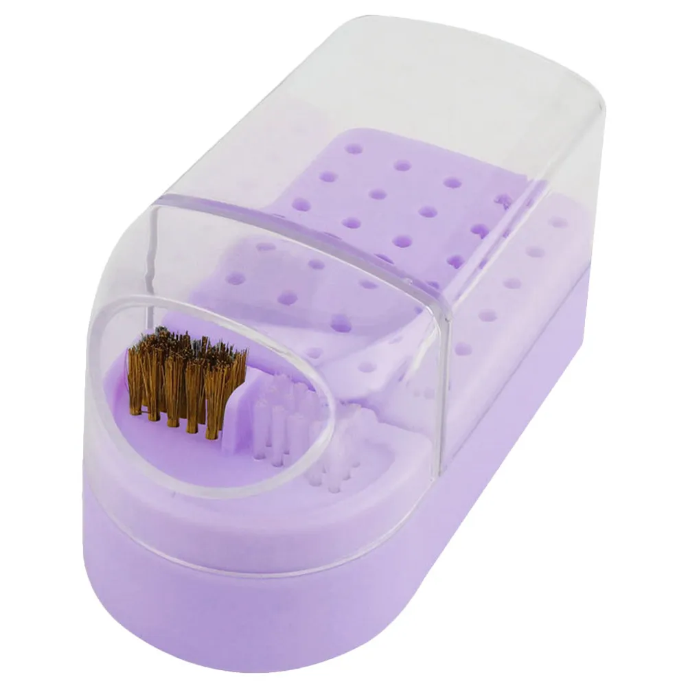 Nail Drill Bits Storage Box Plastic Manicure Grinding Head Organizer Professional Salon Home Use Nail Tool Holder Organizer