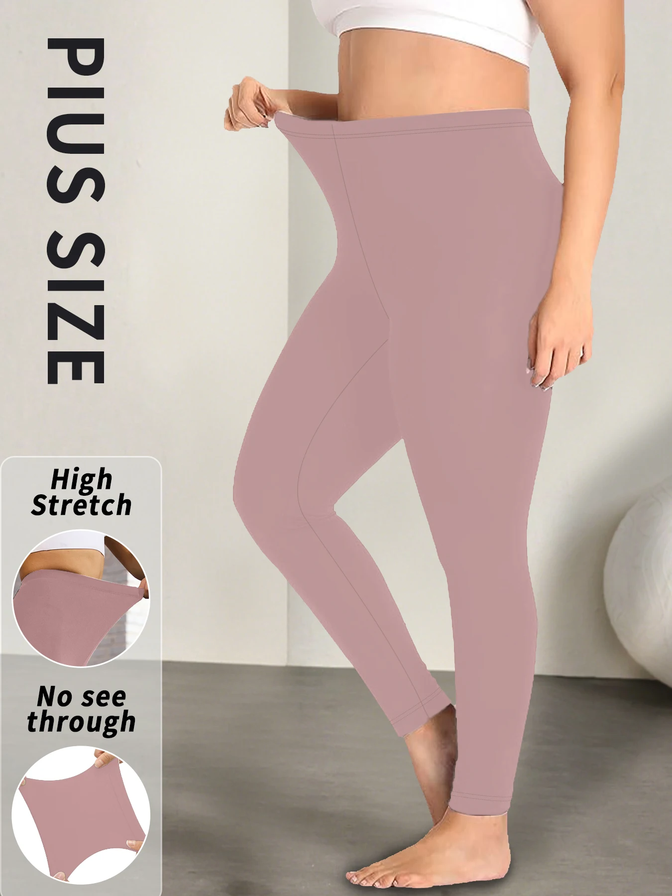 

Plus size Women's Super Soft Leggings, High Elasticity for Workout Yoga Running and Daily Casual Wear Comfort Stretch Tights