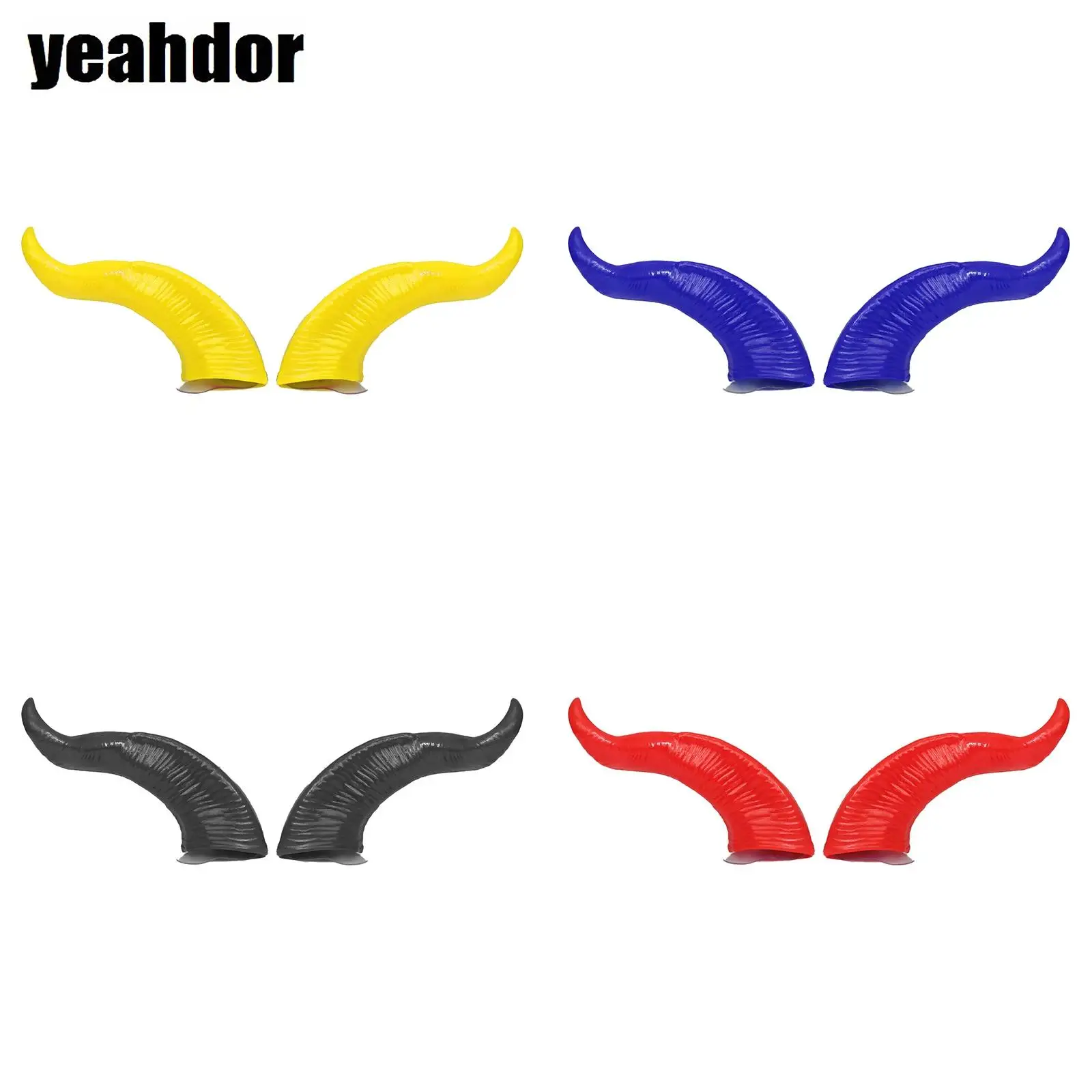 

Funny Cute Demon Horns Realistic Soft Glue Suction Cups Self-adhesive Motorcyclist Motorcycle Helmet Decoration Accessory