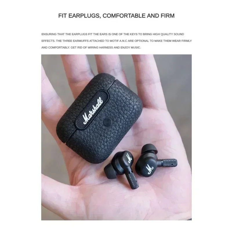 New Marshall MOTIF ANC High Quality Wireless Bluetooth Earphone Active Noice Cancelling in-Ear Headset IPX5 Waterproof Earbuds