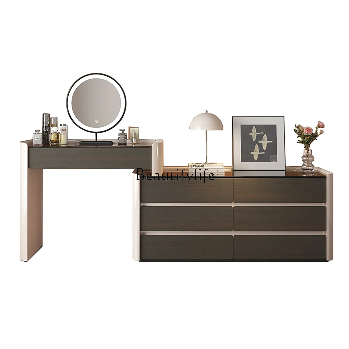 

Dresser, chest, integrated modern simple bedside makeup table